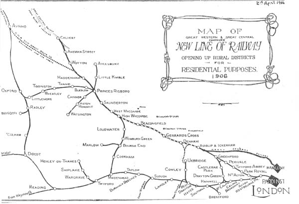 GX2-01-A Map of the GW & GCR New Line of Railway 1906